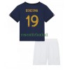 Maillot de Supporter France Karim Benzema 19 Domicile Coupe du Monde 2022 Pour Enfant